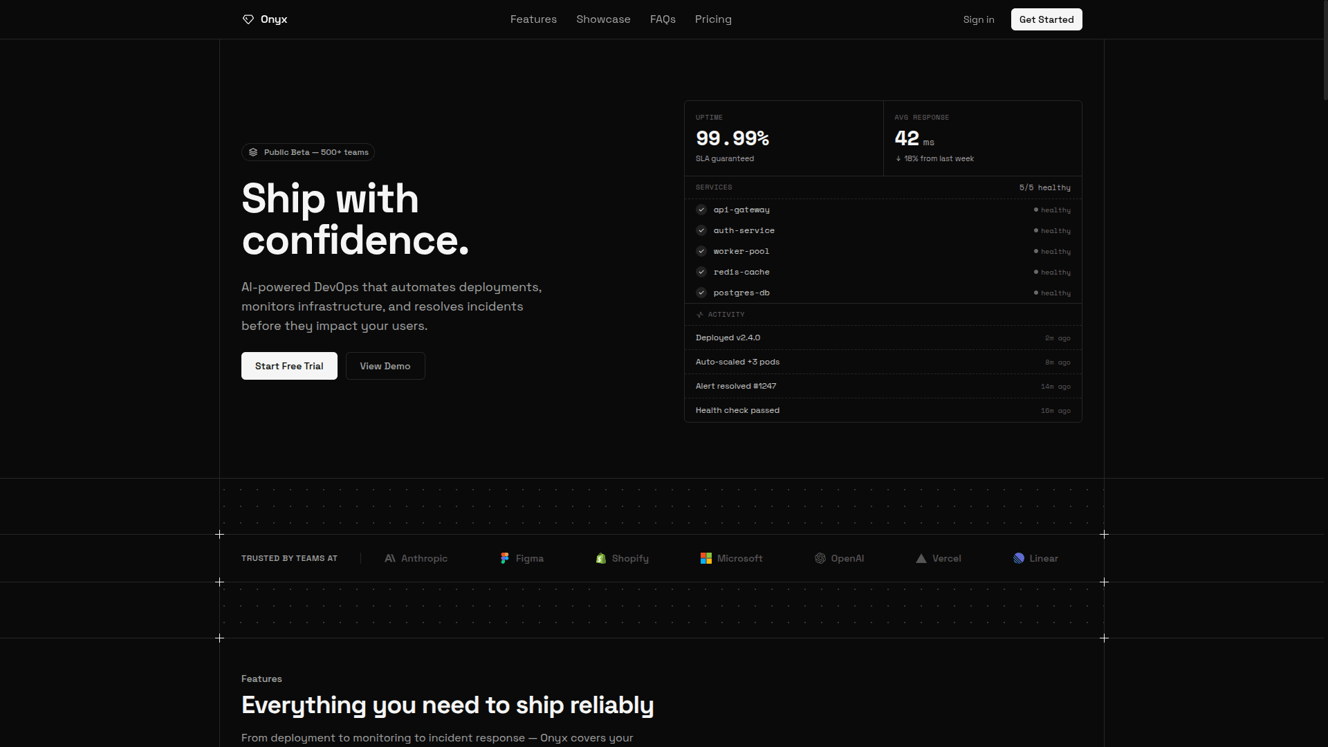Onyx preview — dark