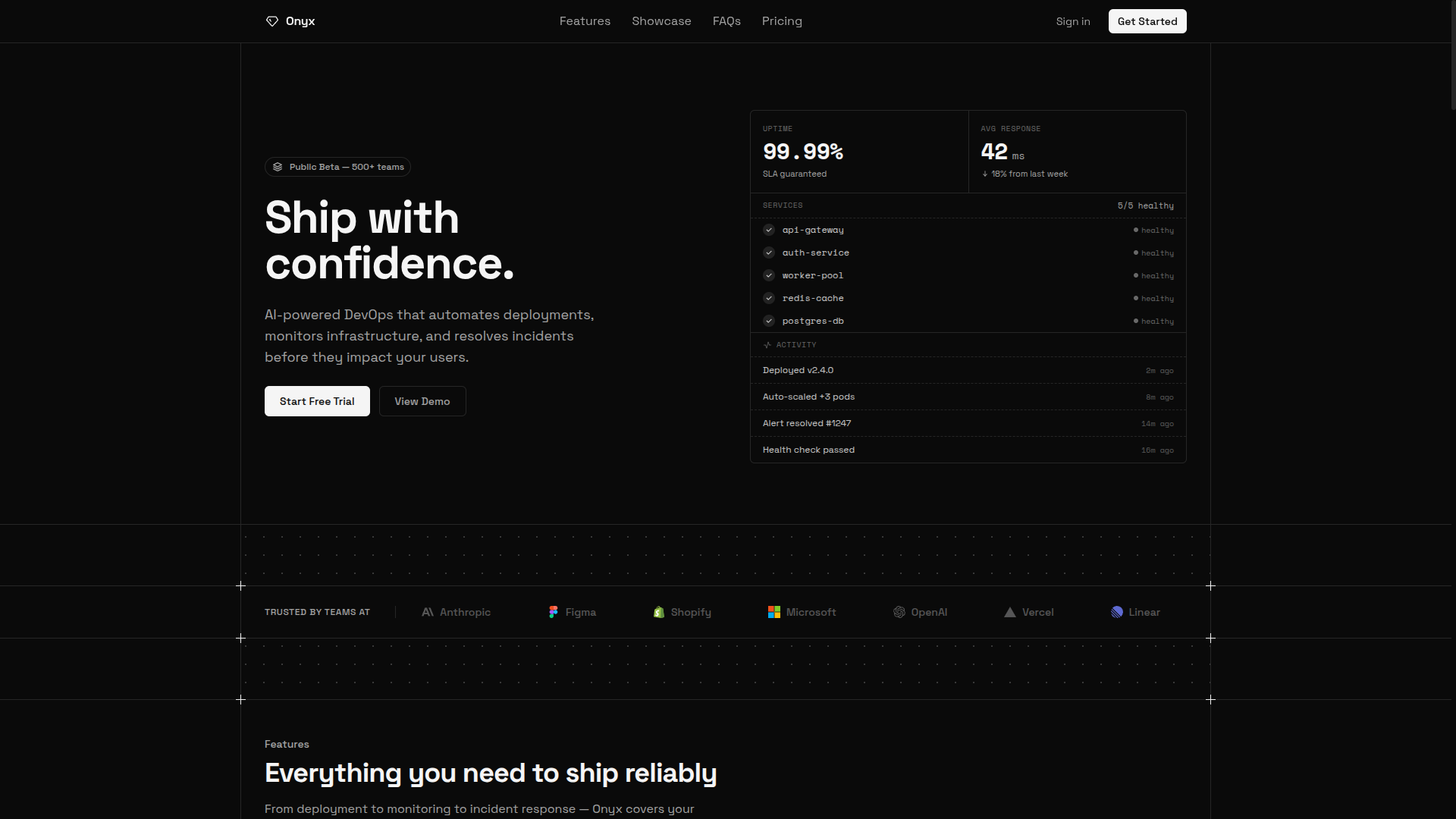 Onyx preview — dark